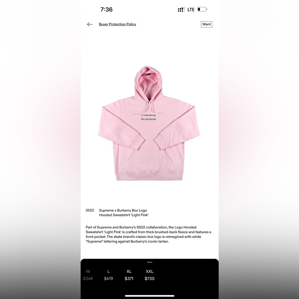 Pink supreme Burberry brick hoodie.